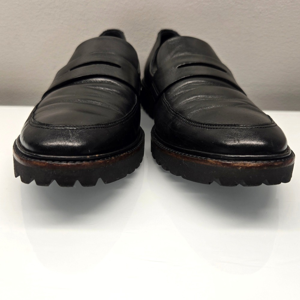 ECCO Modtray Penny Loafer EU 41 US 10 Black Leather Lug Sole Slip On Comfort - Picture 3 of 11